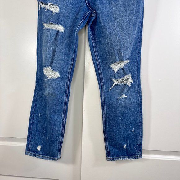 Abercrombie & Fitch Curve Love High Rise Mom Distressed Jean Vintage Blue 27 - Picture 8 of 12